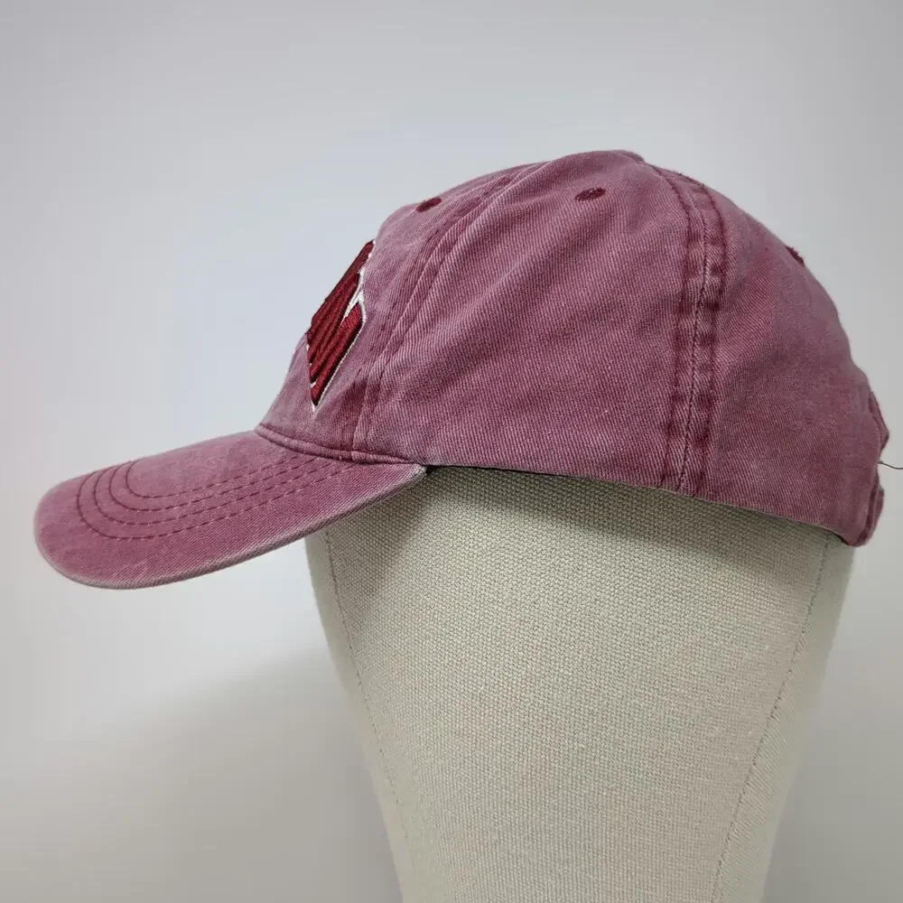 Baseball Cap Red OSFM Amsterdam Since 1275 Slideback Distressed Adjustable Hat